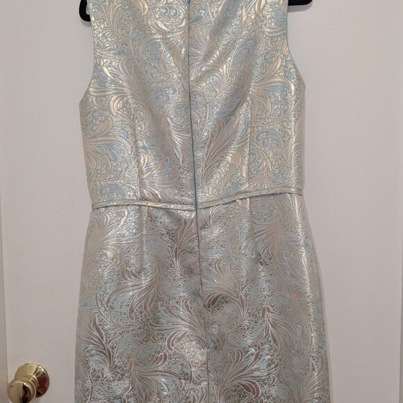 Tahari ASL Embellished Metallic Gold & Blue Formal Dress, Size 8, NWOT - Picture 5 of 5